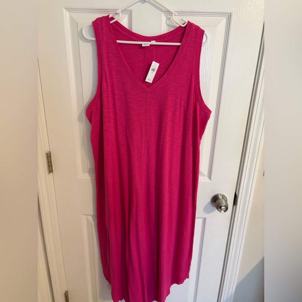 Brand New GAP Vibrant Pink V-Neck Dress - XL